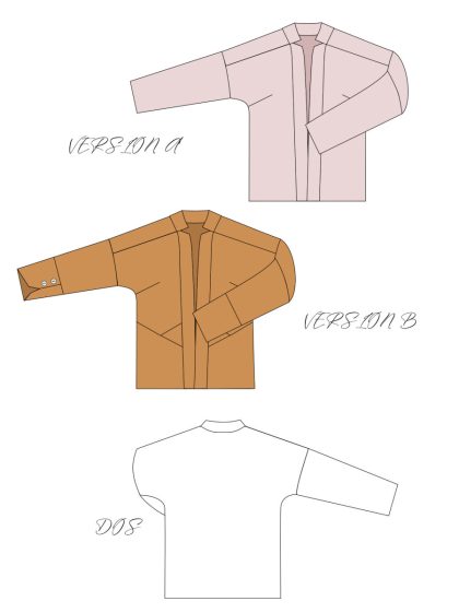 Patron de couture veste kimono melhia sewing soon schéma technique