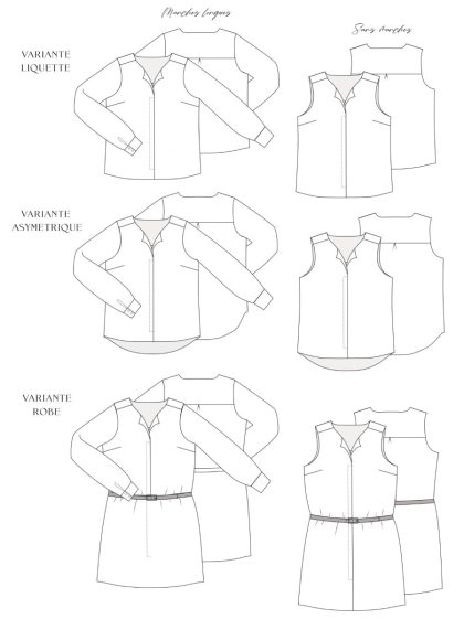 Patron de couture chemise eidjin sewing soon schéma technique