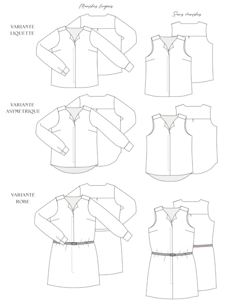 Patron de couture chemise eidjin sewing soon schéma technique