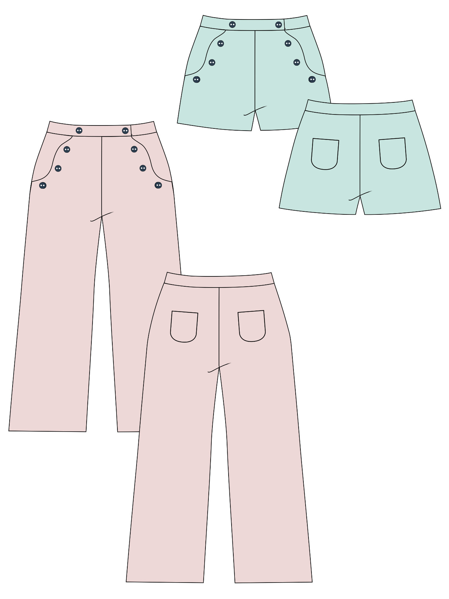 schéma technique patron pantalon a pont Ignis