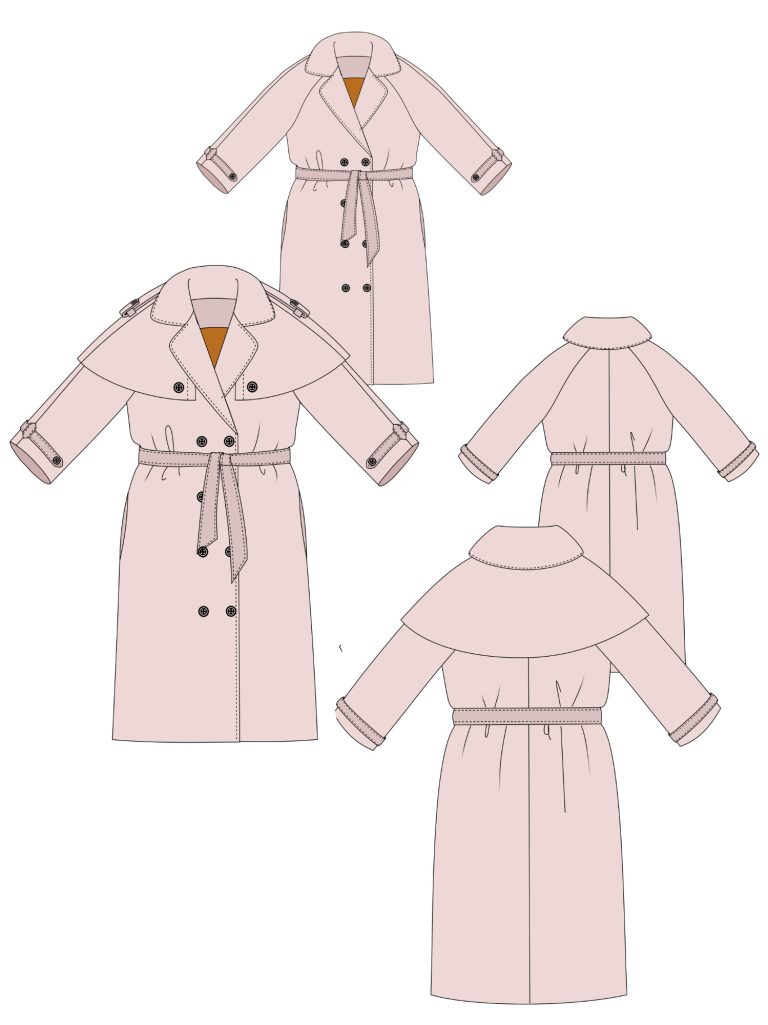 Schema technique Patron de couture manteau ou tranche Calamity Jane Sewing Soon