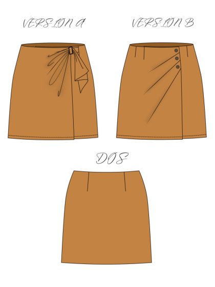 Patron de couture jupe portefeuille satine sewing soon schemas techniques