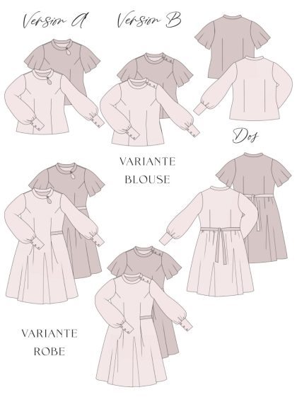 Patron de couture blouse robe marla sewing soon schemas techniques