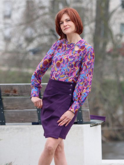 Patron de couture jupe portefeuille satine sewing soon