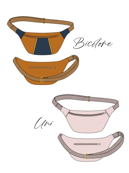 Patron de couture sac banane banana split sewing soon schemas techniques