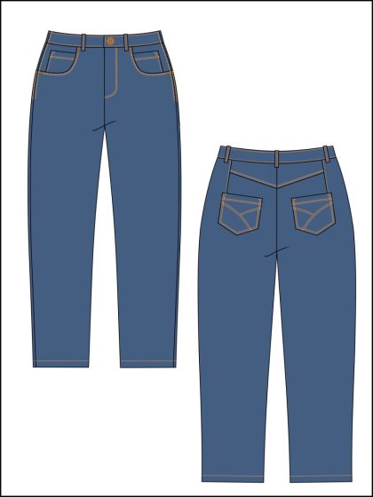 Patron de couture jean regular lee sewing soon dessin technique