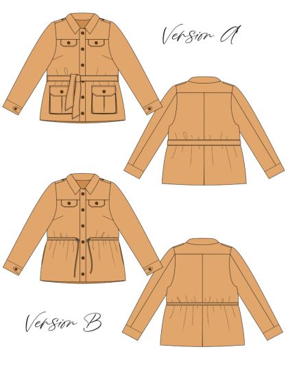 Patron de couture veste saharienne bellonie sewing soon schema technique